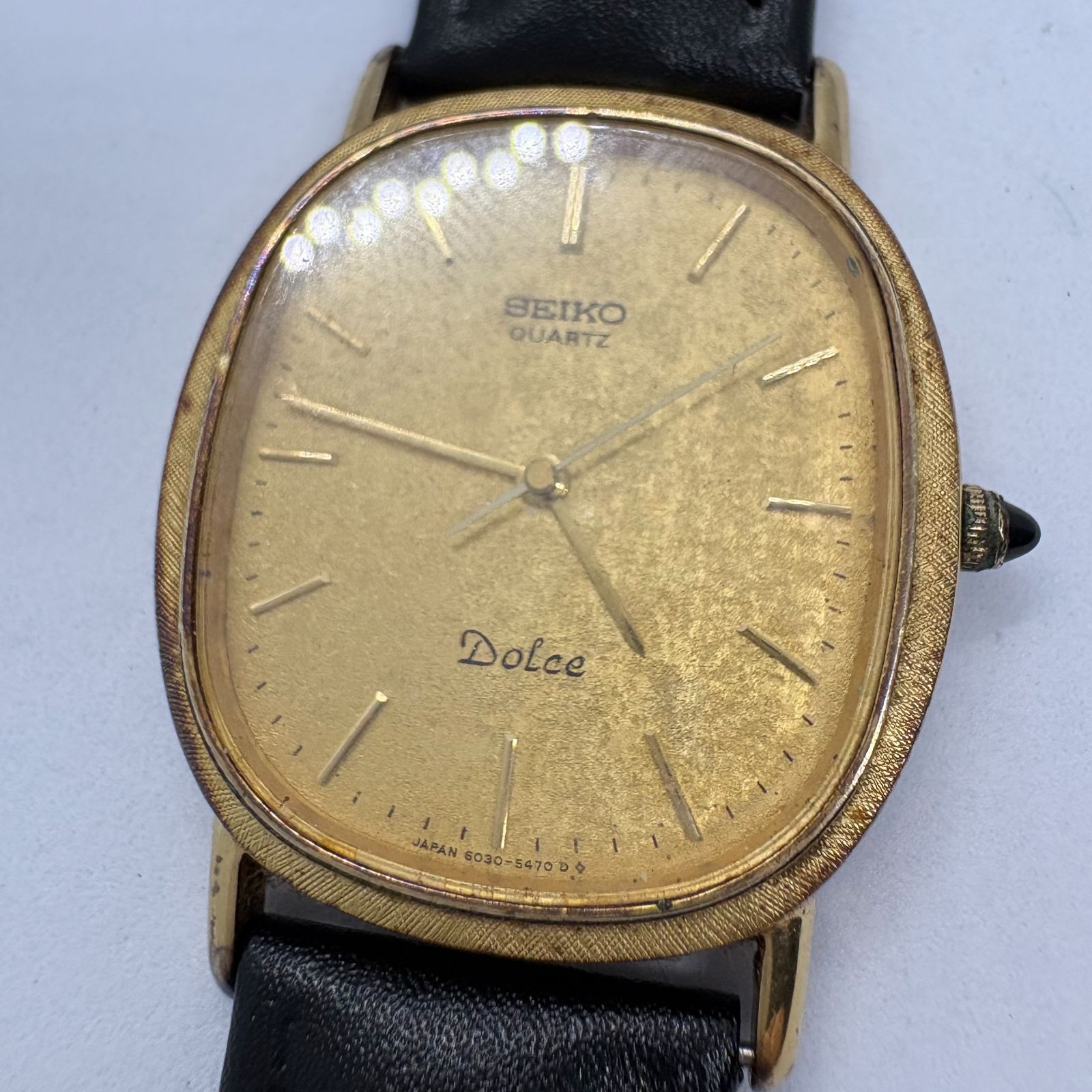 稼働品☆　SEIKOセイコー　DOLCEドルチェ　ゴールド　メンズ腕時計 SEIKO DOLCE 6030-5410 セイコー ドルチェ 腕時計 ゴールド