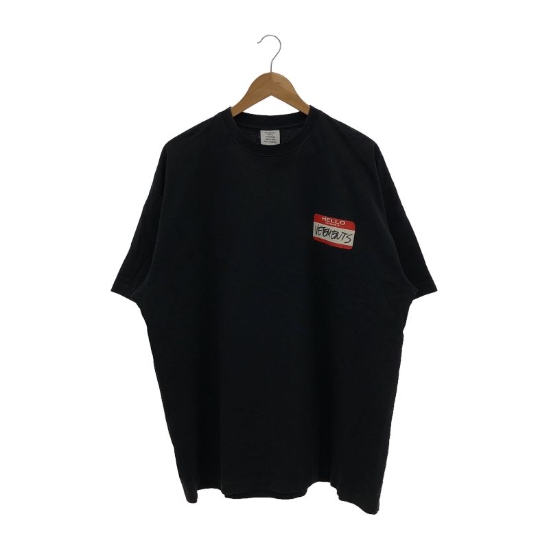 【中古】VETMENTS 22AW My Name Is Vetements T-Shirt サイズS 黒 オーバーサイズ[91]