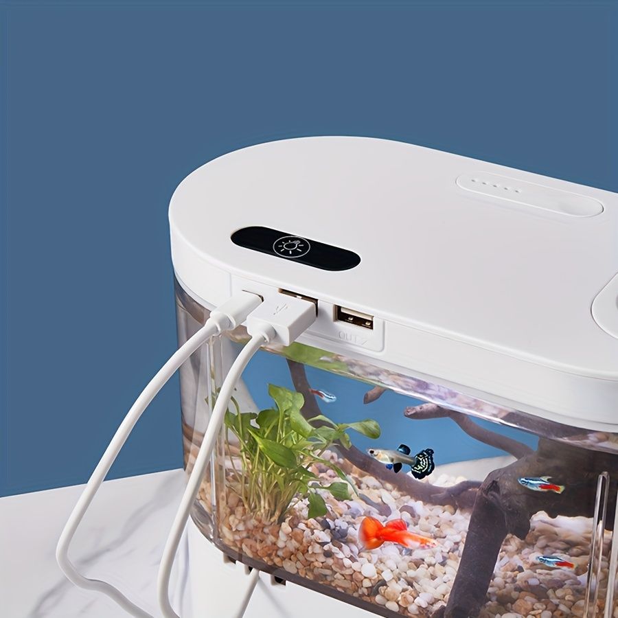 水槽セット 小型水槽 LEDライト ポンプ付き ピンク 21cm ミニ
