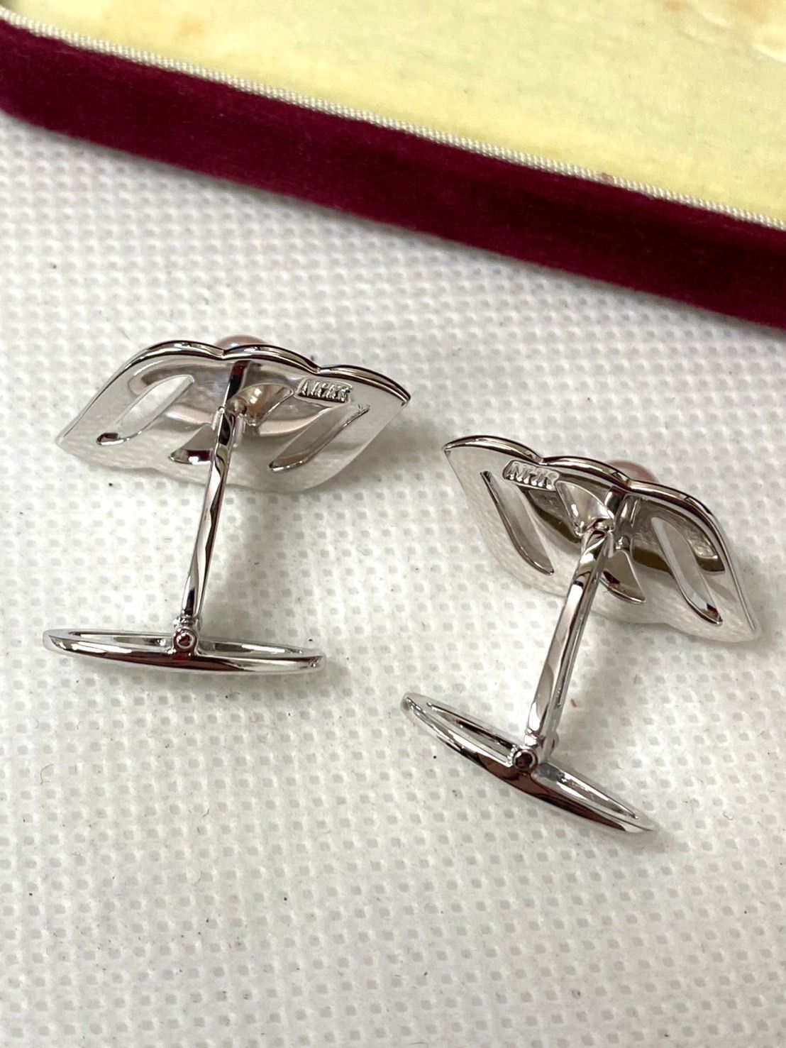 極美品 MIKIMOTO ミキモト パール 真珠 カフスボタン シルバー