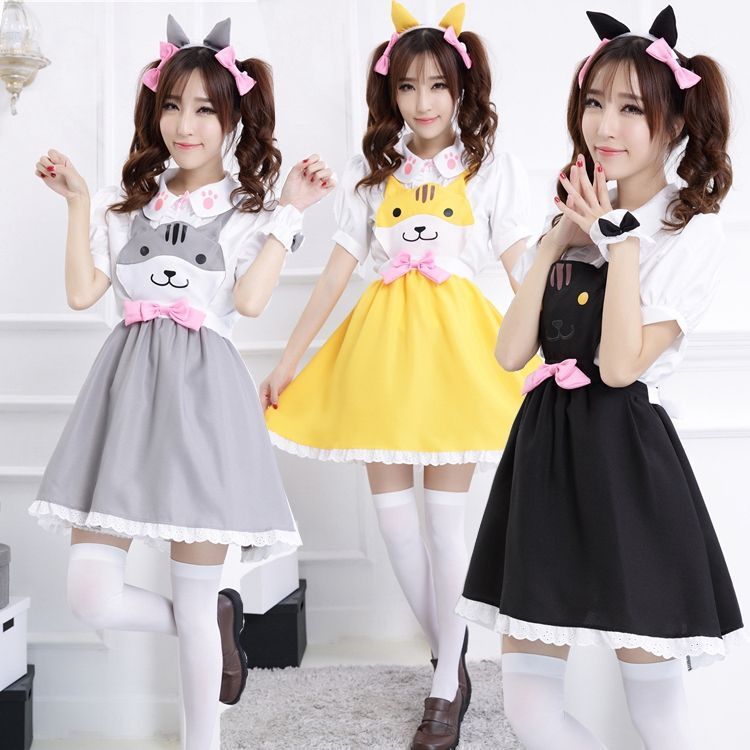 黄色販売終了】ネコ耳 メイド服 ワンピース コスプレ衣装 【7801】 セット内容：1：カチューシャ2 おすすめ おしゃれ 人気 上品 7801 -  メルカリ