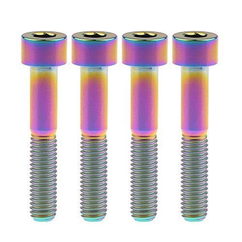 M8x45mm_でレインボー Ruifu M8x20 25 30 35 40 45 50 60 70 mm DIN912チタン合金 Grade 5 六角穴付きボルト・キャップボルト 4個入り (M8x45mm， でレインボー)