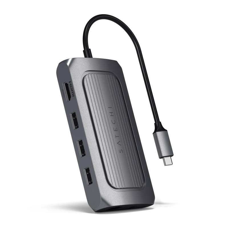 Satechi USB ハブ Type-C USB4 マルチ USBCハブ 9in1 PD充電 イーサネット 最大8K HDMI USB-C ハブ MacBook Pro|Air2018以降|M1|