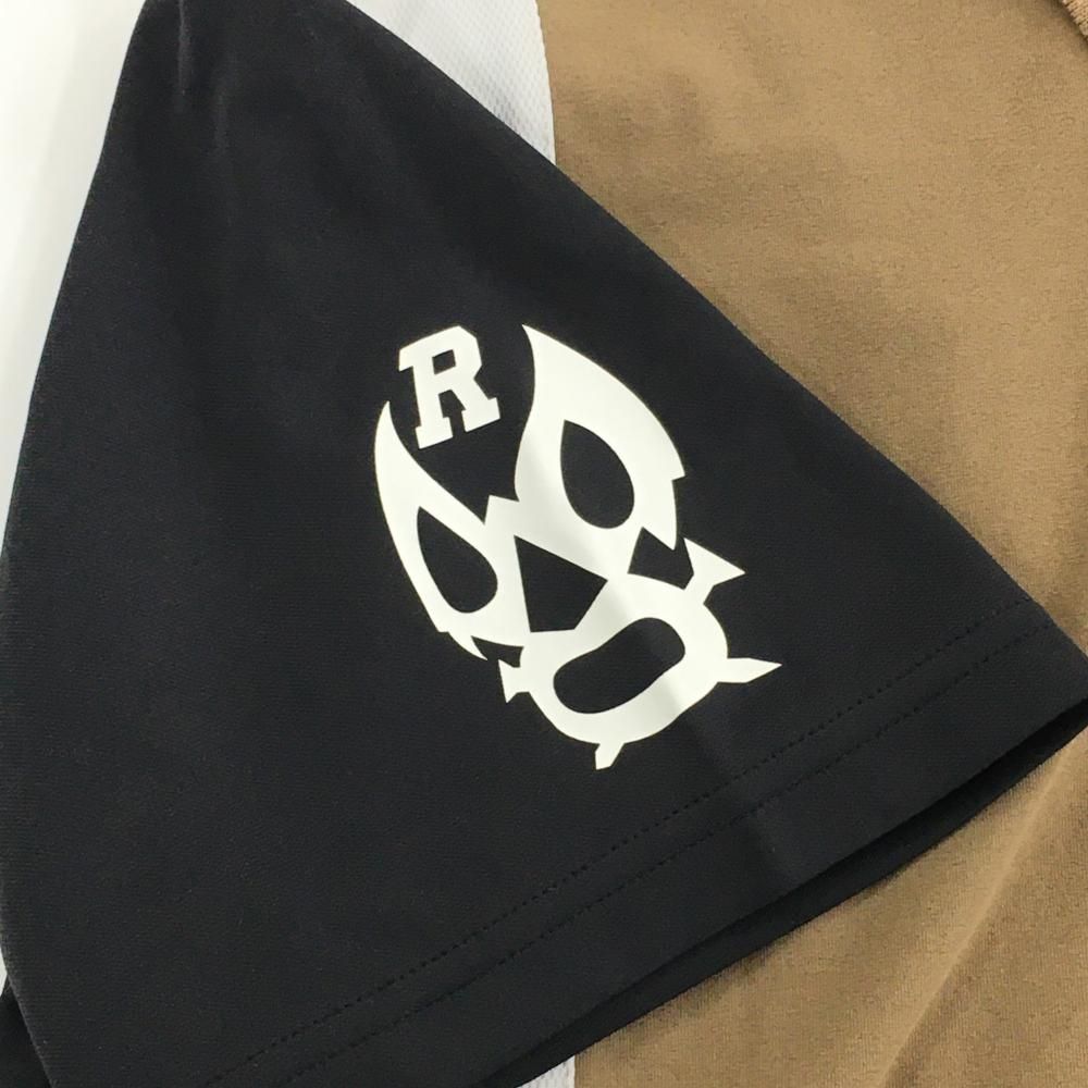 ラッセルノ 半袖ポロシャツ ブラウン×黒 袖ルチャマスク 切替 メンズ 6