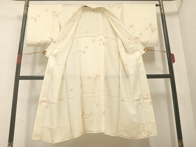 平和屋着物●長襦袢 無双仕立て 草花文 正絹 ♥ AABA8195ph