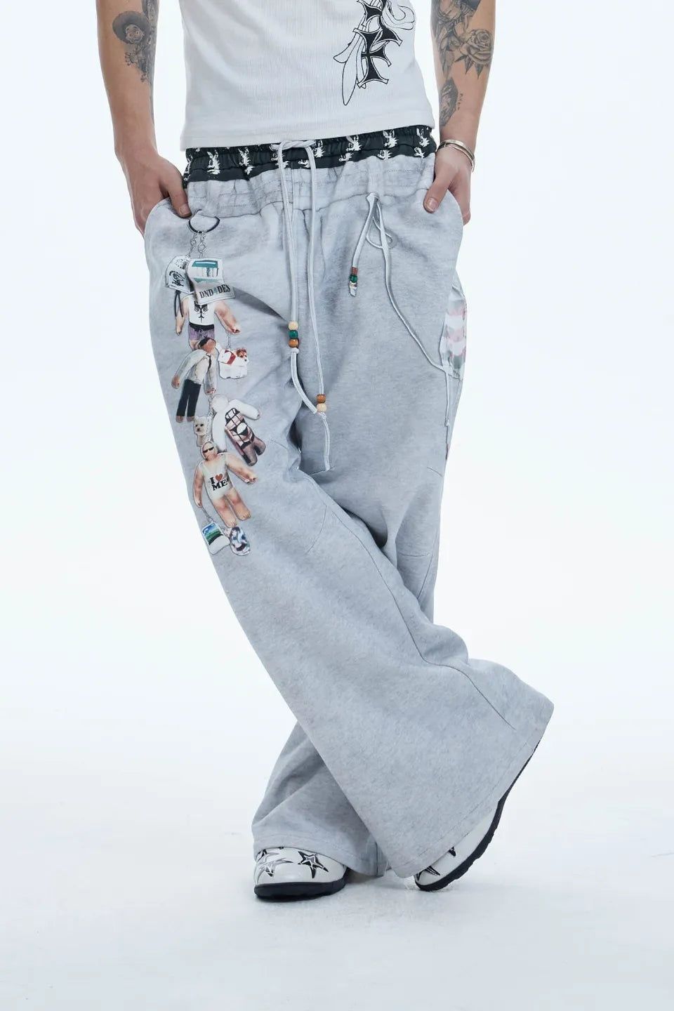 DND 4 DES｜Doll Charm Graphic Double Waist Sweatpants