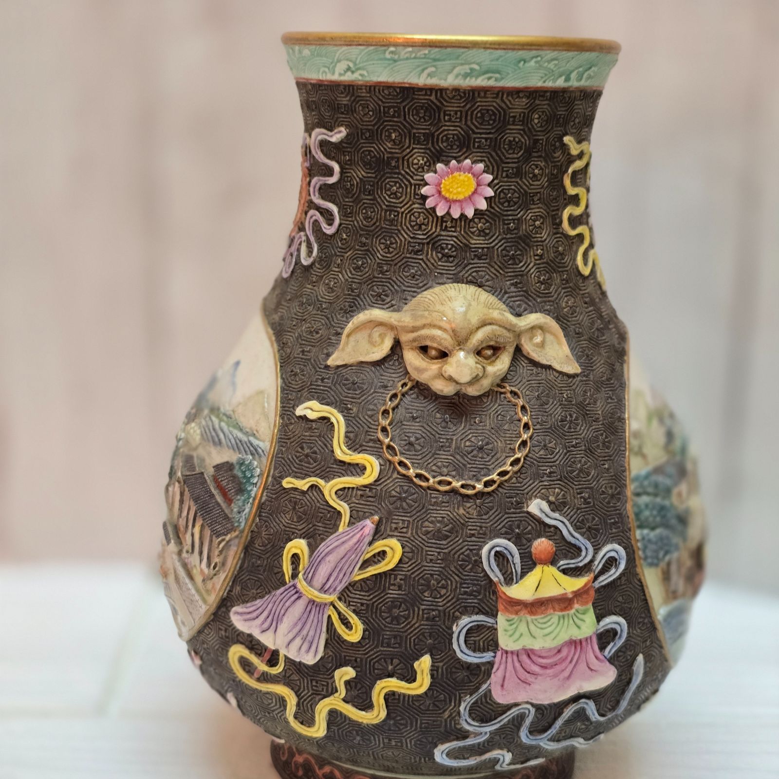 #骨董品　#置物　#花瓶　#昔の物 61【骨董品】飾り壺 花瓶 オブジェ アンティーク - メルカリ