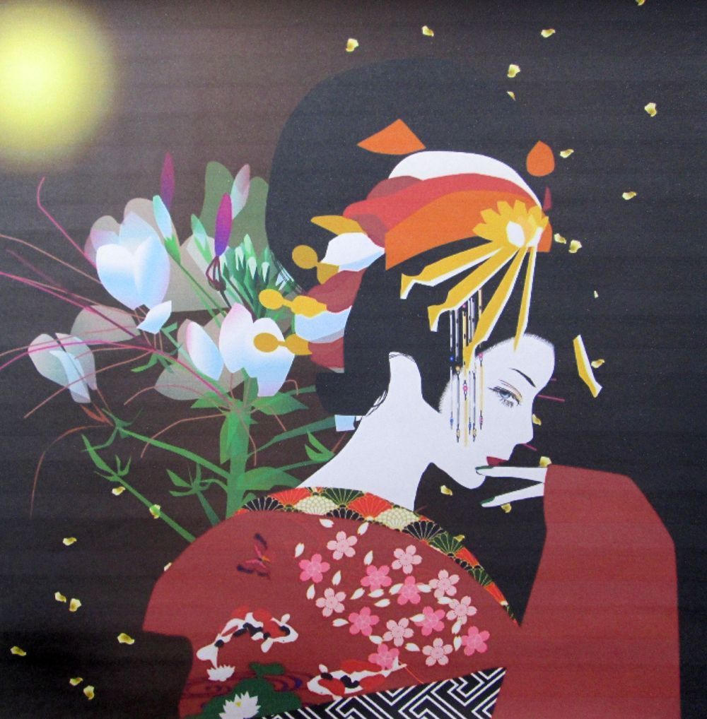 夢明り／華燭の宿り木「和風・ランプシェード」＜F＞／LED・檜枠造・軽量／ ☆華燭の宿り木・行雲流水「円舞曲の夕べ」F-04 LED・桧枠造・厚紙張貼・