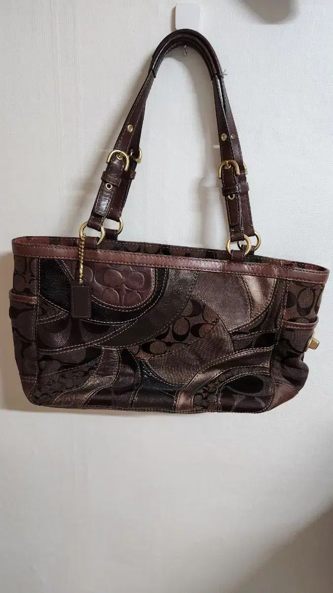 コーチ パッチワーク ショルダーバッグ ブラウン