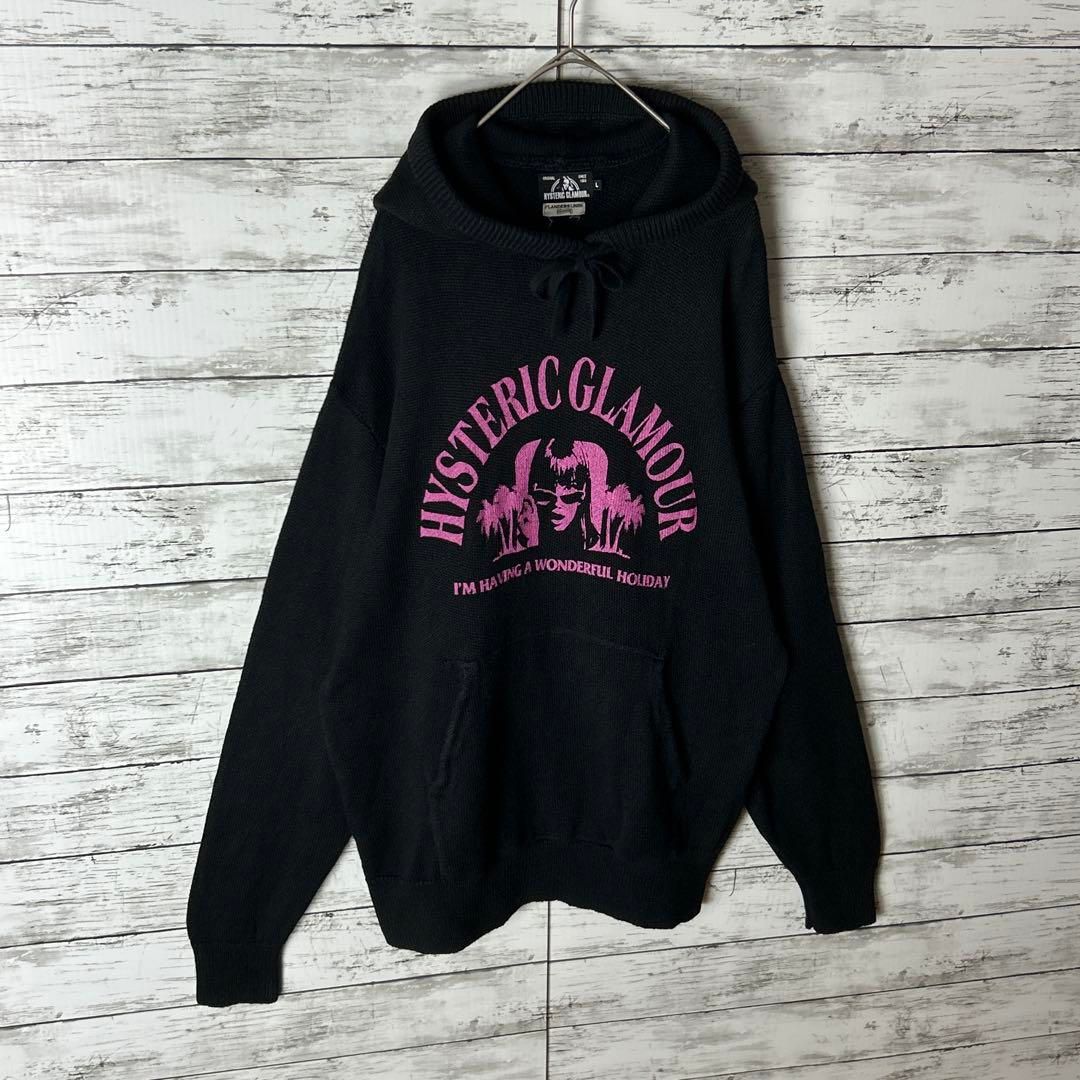 ヒステリックグラマー　ニット　パーカー　黒 03258M【美品・通年仕様可】ヒステリックグラマー / HYSTERIC GLAMOUR