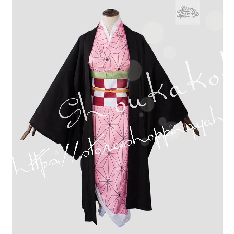 子供用 大人用 鬼滅の刃 風 兄妹の絆 竈門禰豆子 コスプレ衣装 ウィッグcos靴 道具小物竹筒 cosplay コスチューム ハロウィン仮装変装