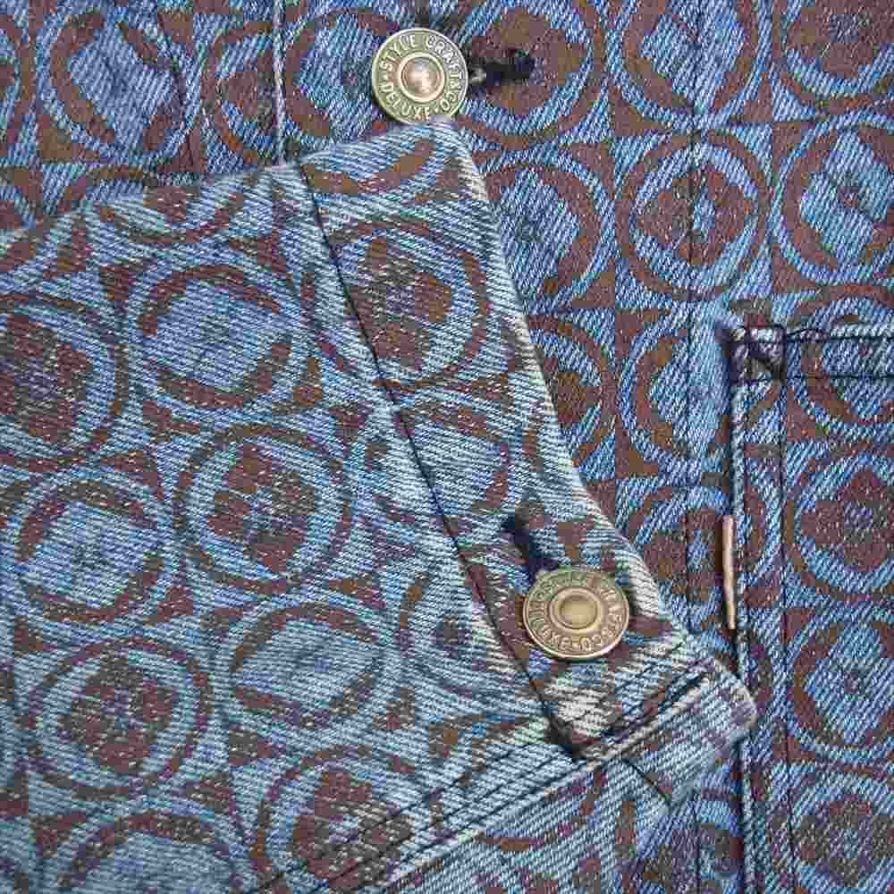 EVISU エヴィス 家紋 デニム 総柄 カバーオール ジャケット【中古