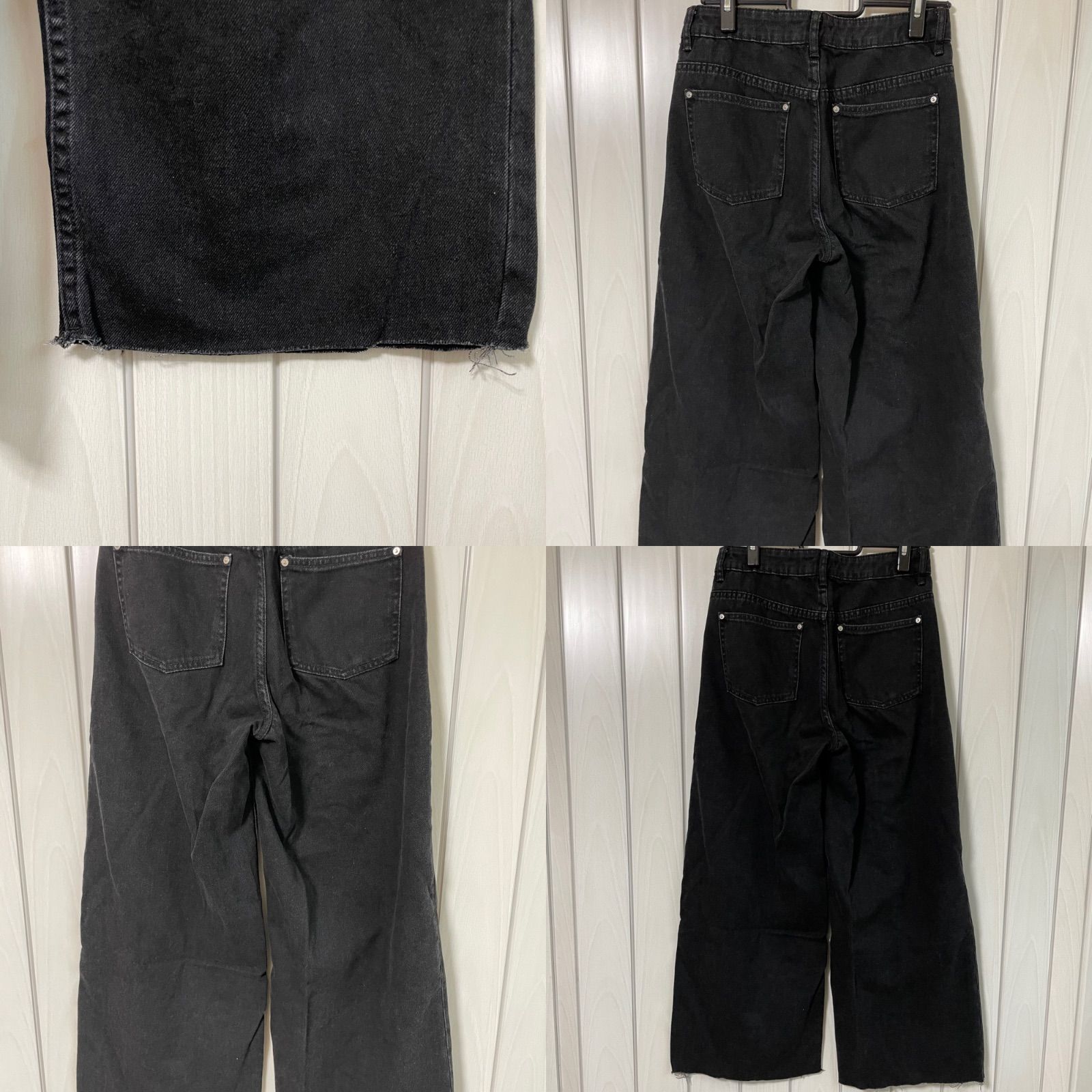 ZARA ザラ TRF collection ブラック デニム ワイド 切りっぱなし