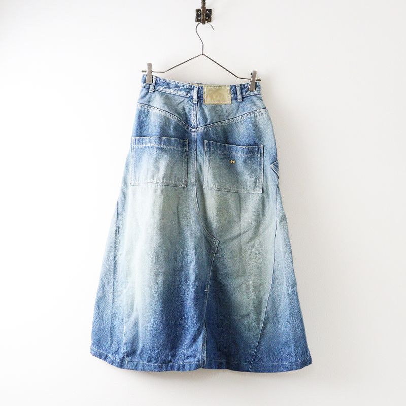 ミナペルホネン mina perhonen dn5091A alweys デニムスカート 32|ブルー インディゴ 加工 フ 2400014638806