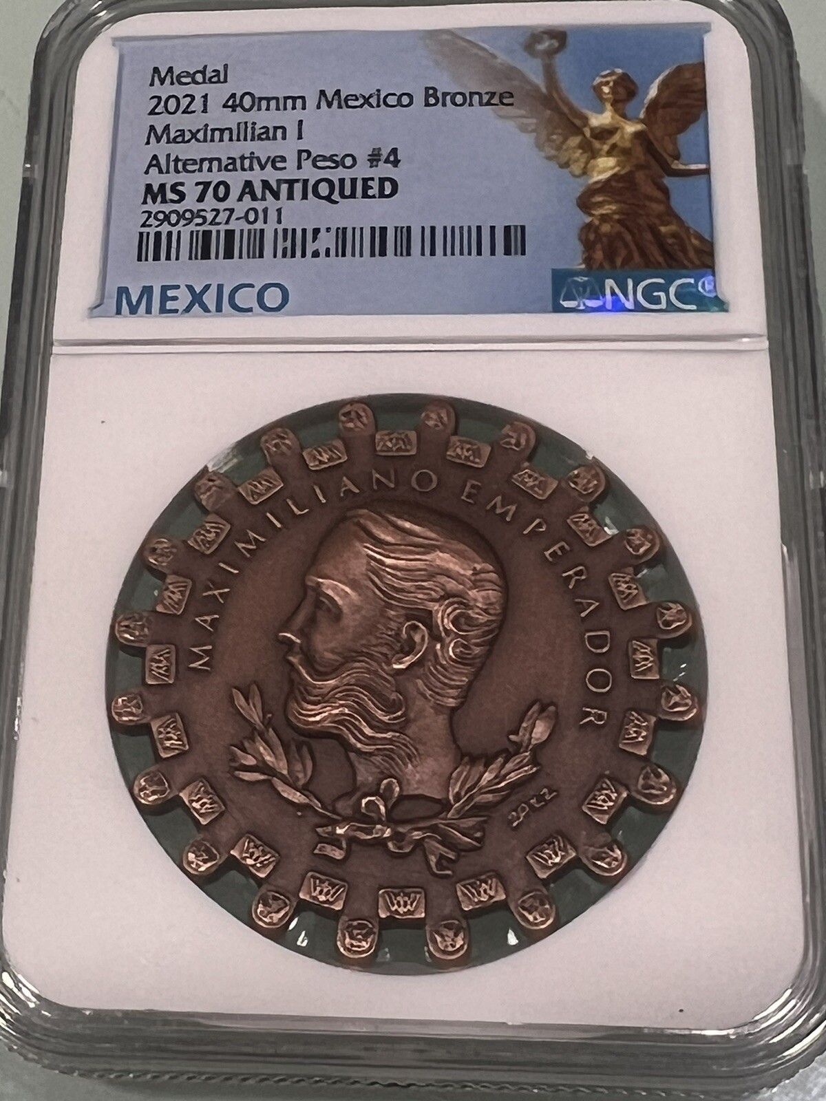 2025 Maximiliano ???? MS70 Bronze Antique Peso Alternative 5 Mexico 1 of 80
