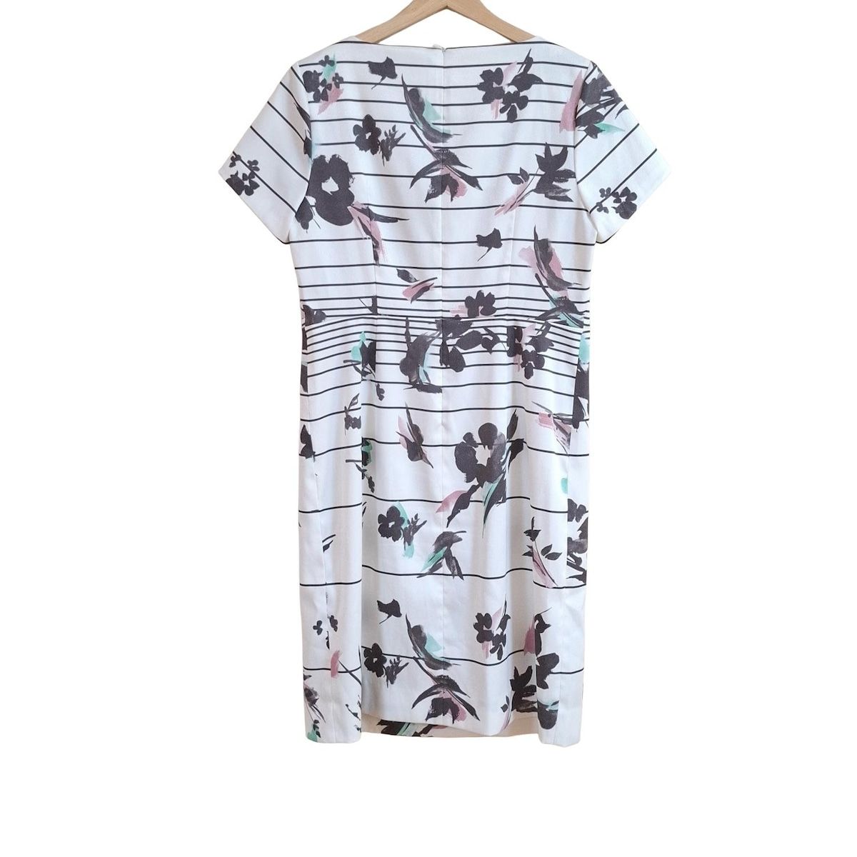 レリアン leilian ロングワンピース お花ストライプ リボン 大きいサイズ