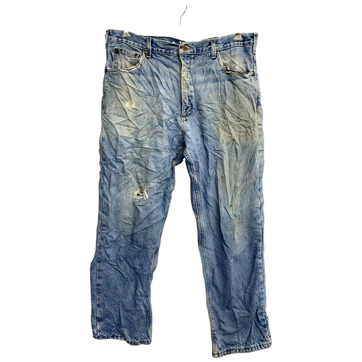 Carhartt ワークパンツ W38 カーハート ビッグサイズ ライトブルー コットン メキシコ製 古着卸 アメリカ仕入 2501-397