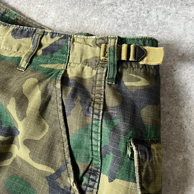 70s US ARMY 米軍実物 ブラウンリーフ カモ ジャングルファティーグ 
