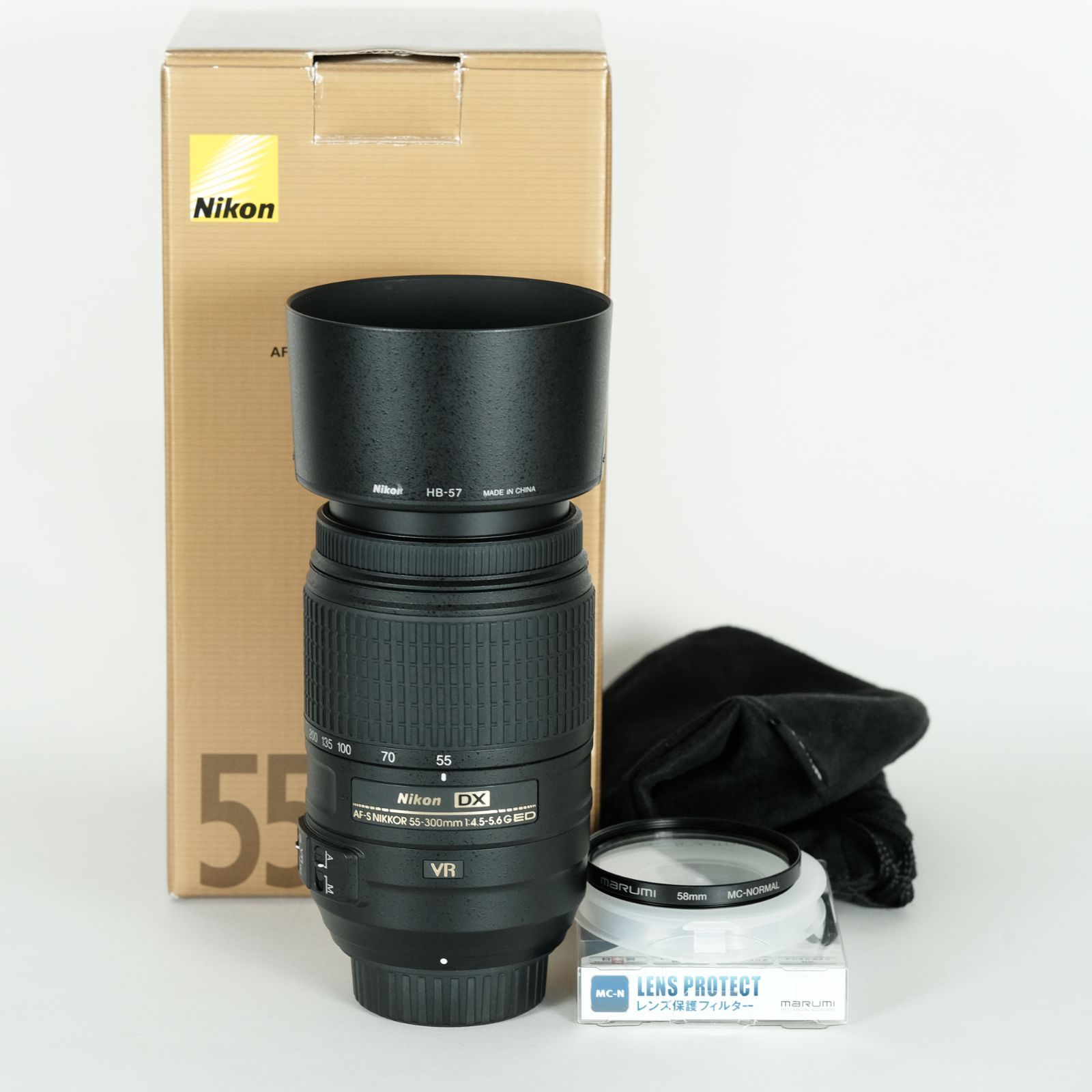 人気特価激安 Nikon フィルター付] AF-S VR ED F4.5-5.6G 55-300mm NIKKOR DX レンズ(ズーム)