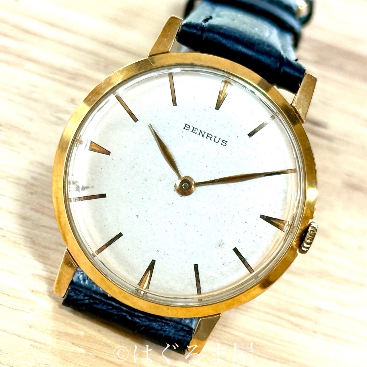 1950年代製造 ベンラス 2針 手巻きメンズウォッチ ゴールドケース OH済み