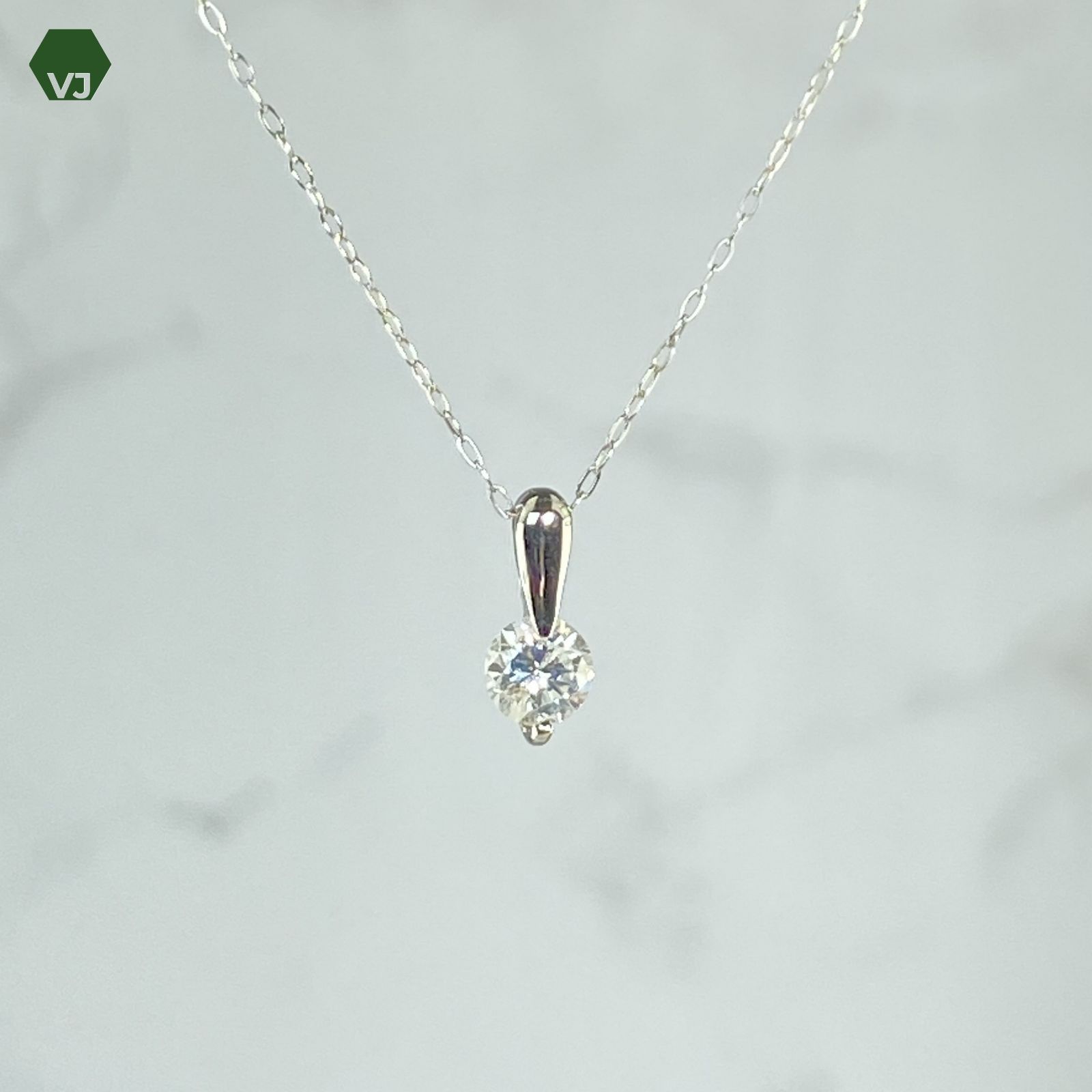 31-02】 一粒ダイヤモンド ネックレス D0.380ct【中古】【PT900/850 