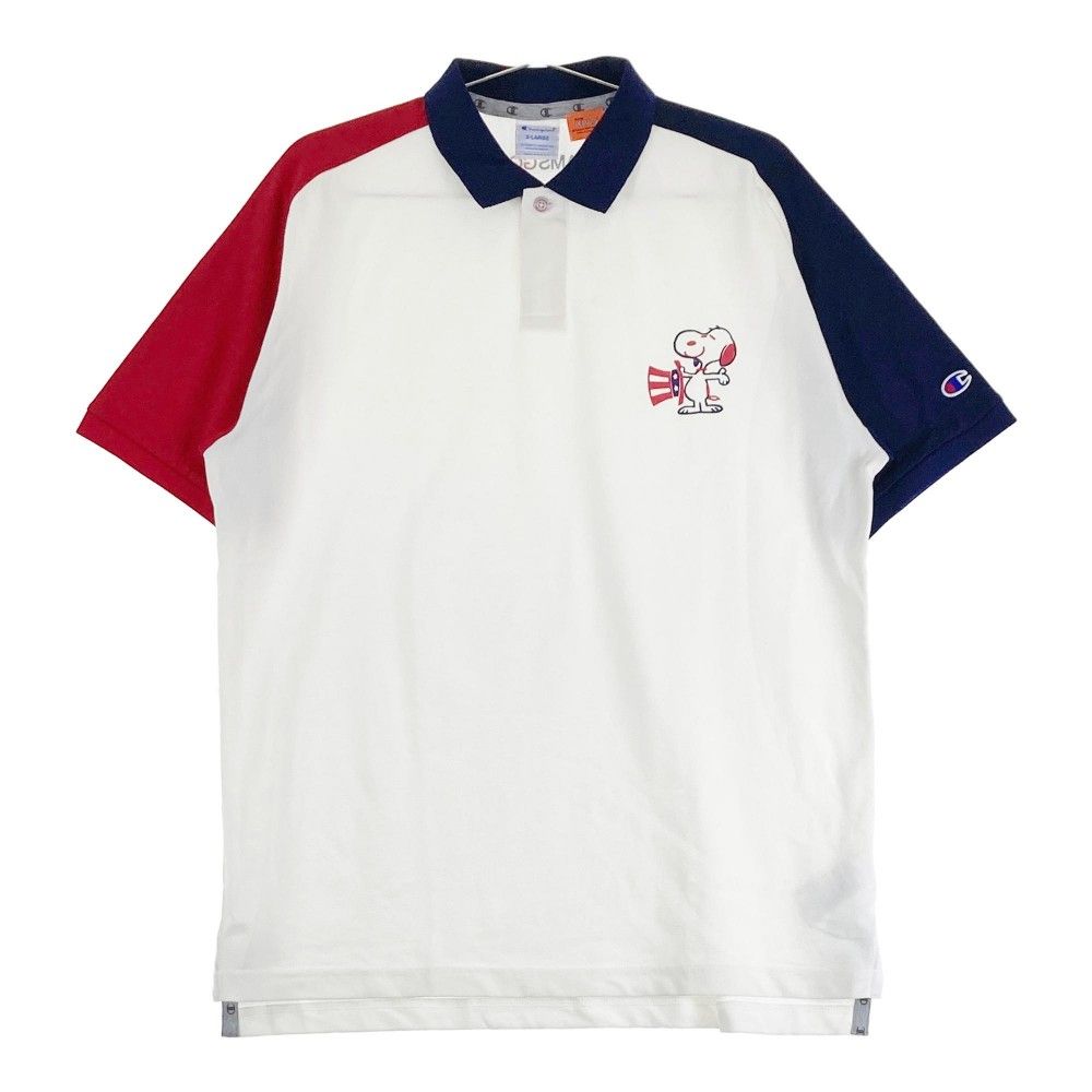 サイズ：X-LARGE BEAMS GOLF ビームスゴルフ ×Champion  PEANUTS 半袖ポロシャツ スヌーピー  ホワイト系 [240101277007]# ゴルフウェア メンズ ストスト