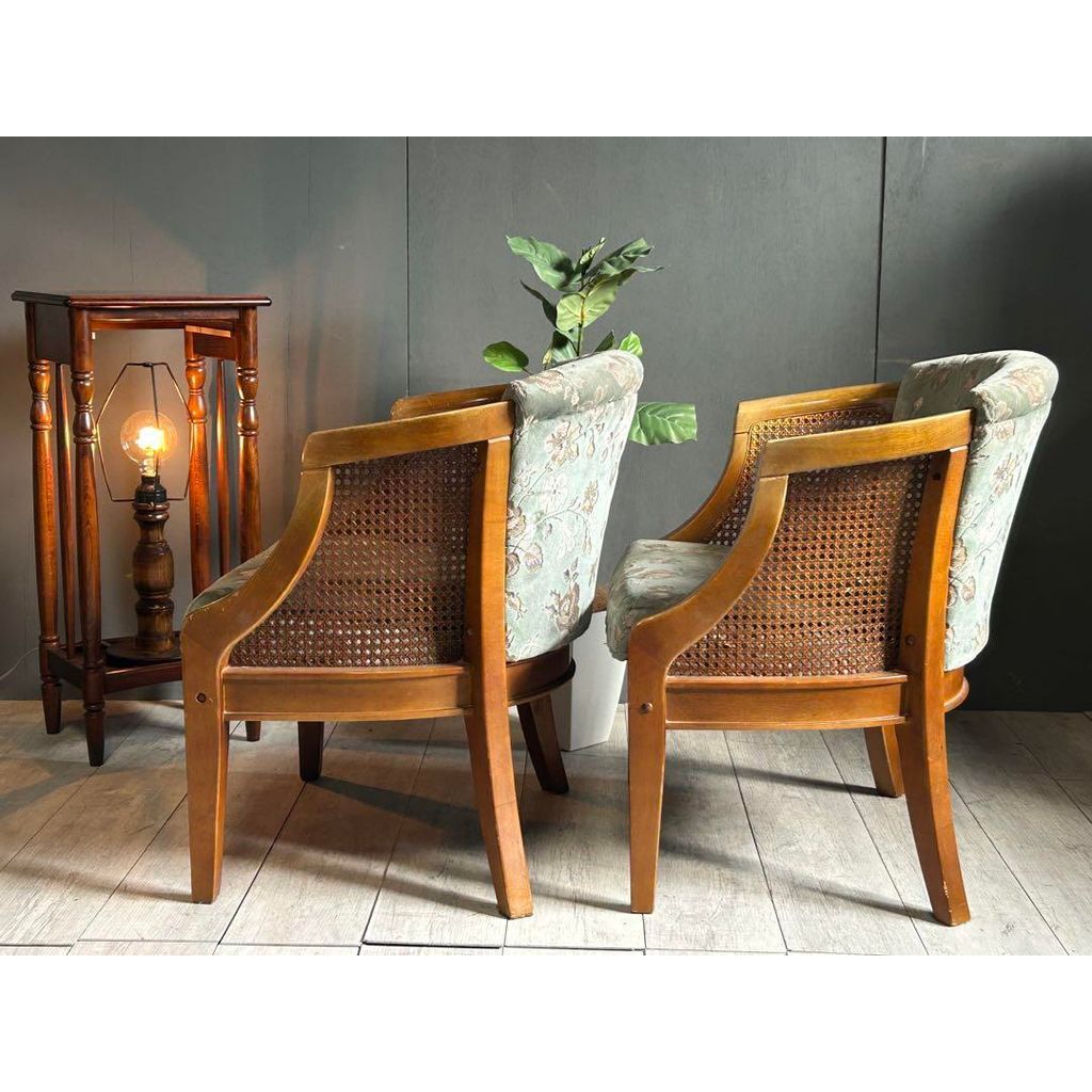 希少 三越ブルージュ 無垢材 アームチェア 一人用ソファ IZ