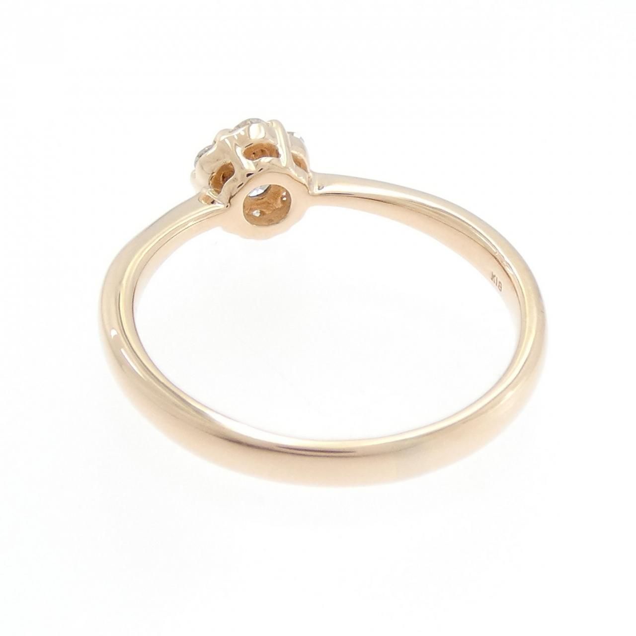 家庭的な K18PG フラワー ダイヤモンド リング 0.30CT お手頃価格