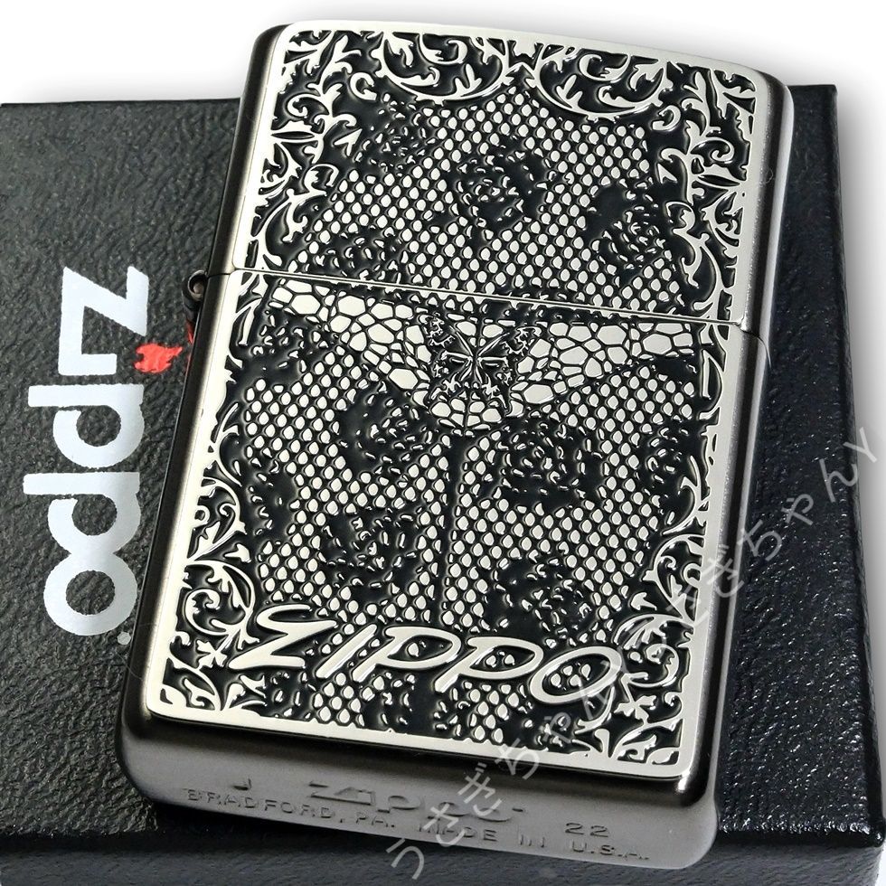 zippo☆限定☆ブラックメタルSV☆セクシー＆バタフライ☆ジッポ 