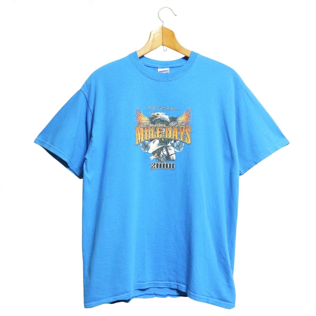 GILDAN ギルダン アニマル柄 鷹 バックデカプリント Tシャツ M