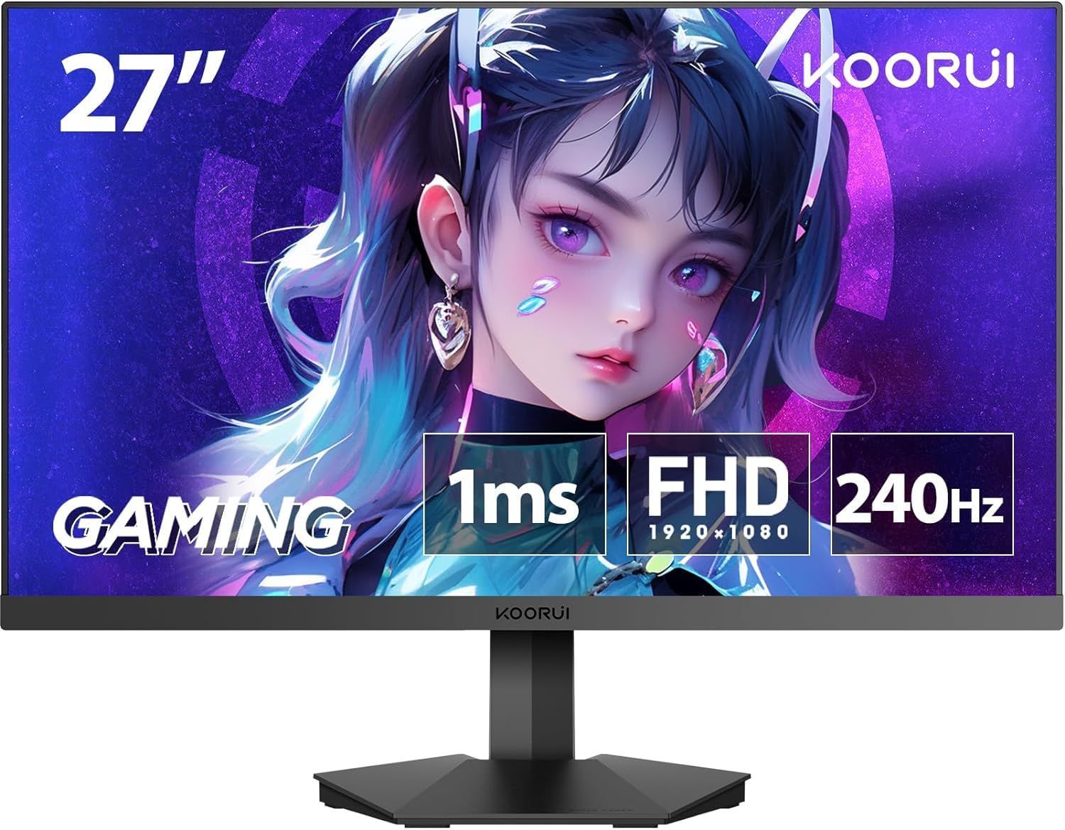 新着商品 VAパネル フルHD 240Hz PCモニター 27インチモニター 液晶ディスプレイ ゲーミングモニター アダプティブ DPx1|HDMIx2|ブルーライトカート|VESA対応|ゲームモード FPS|RPG |傾き調節 KOORUI GN02
