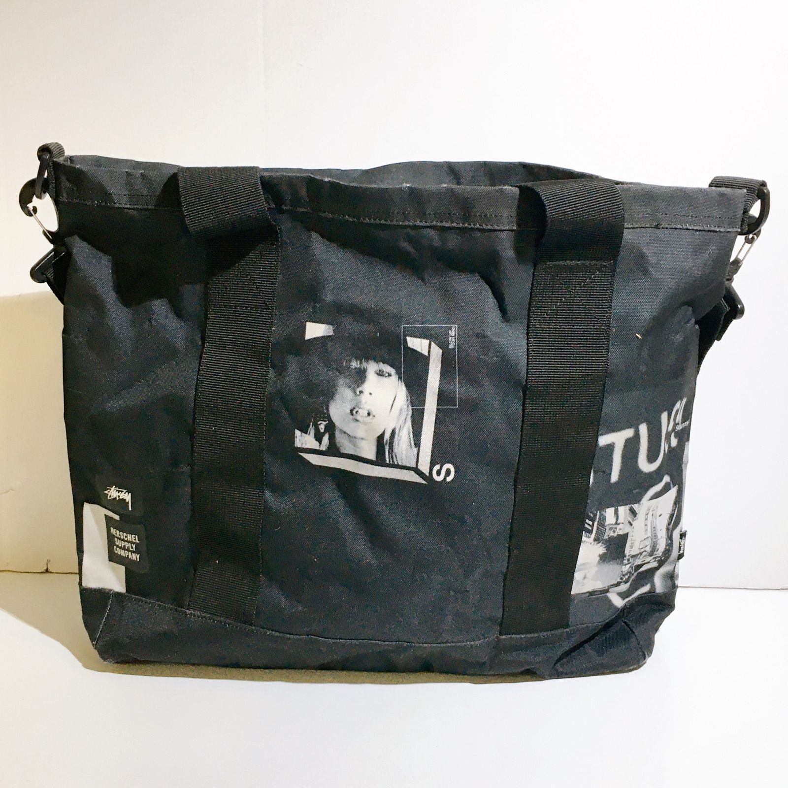 STUSSY Herschel ステューシー ハーシェル 2way トートバッグ ブラック 
