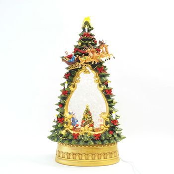 LED サンタ＆スレイツリー ナッツクラッカー クリスマス