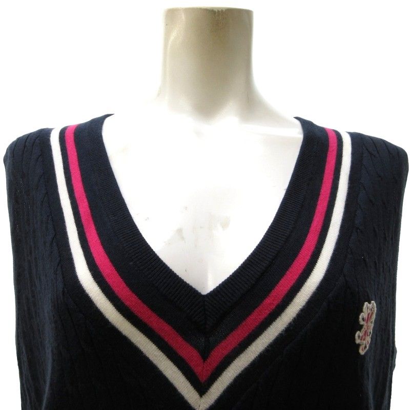 Admiral - 美品　アドミラル　ゴルフウェア　ニット　レディース アドミラル Admiral GOLF 美品 ニットベスト Vネック ロゴ