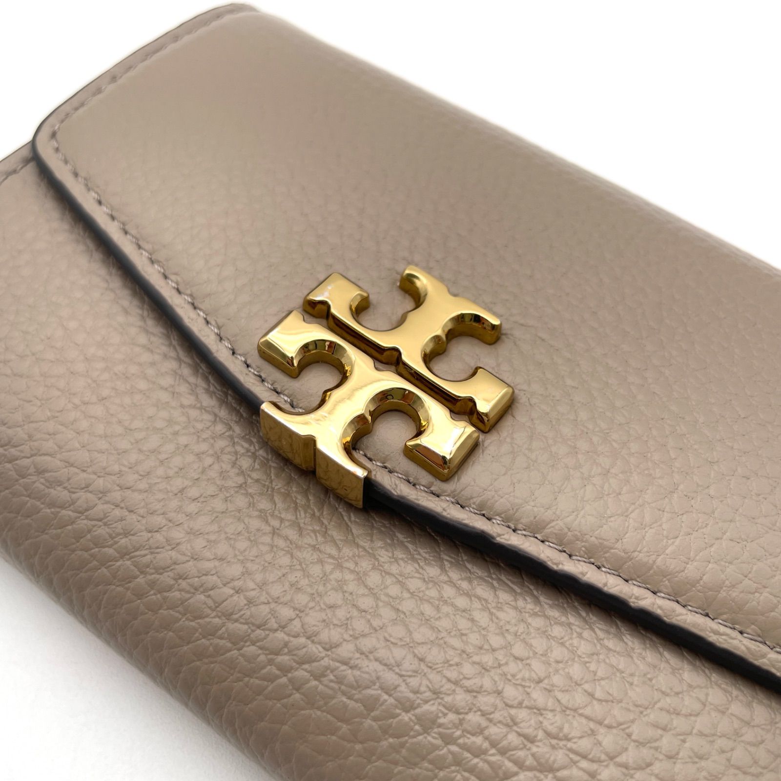 トリバーチ　三つ折り財布　グレージュ　1803 Tory Burch トリーバーチ 三つ折り ロゴ キルティング
