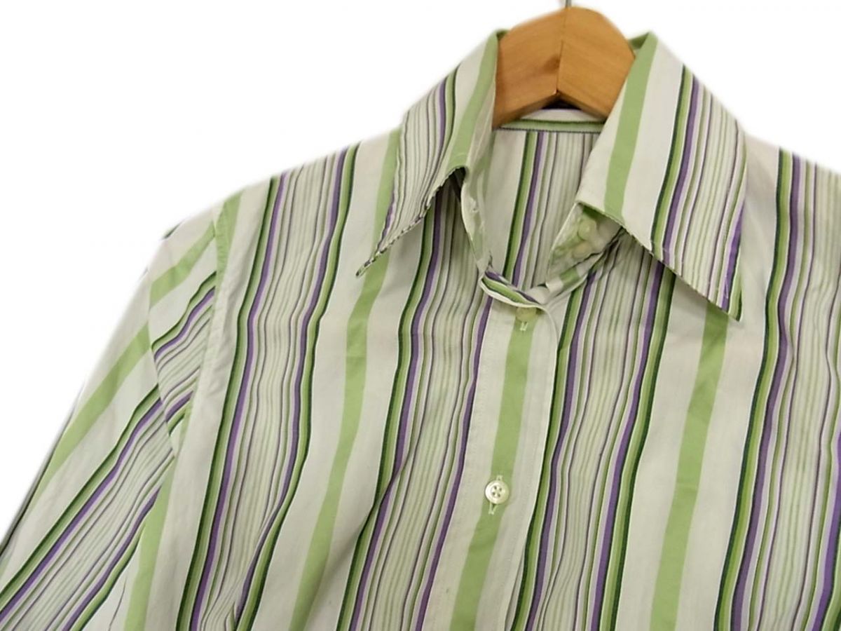 エトロ 総柄 ETRO イタリア製 ストライプ ペイズリー柄 コットン 美品 