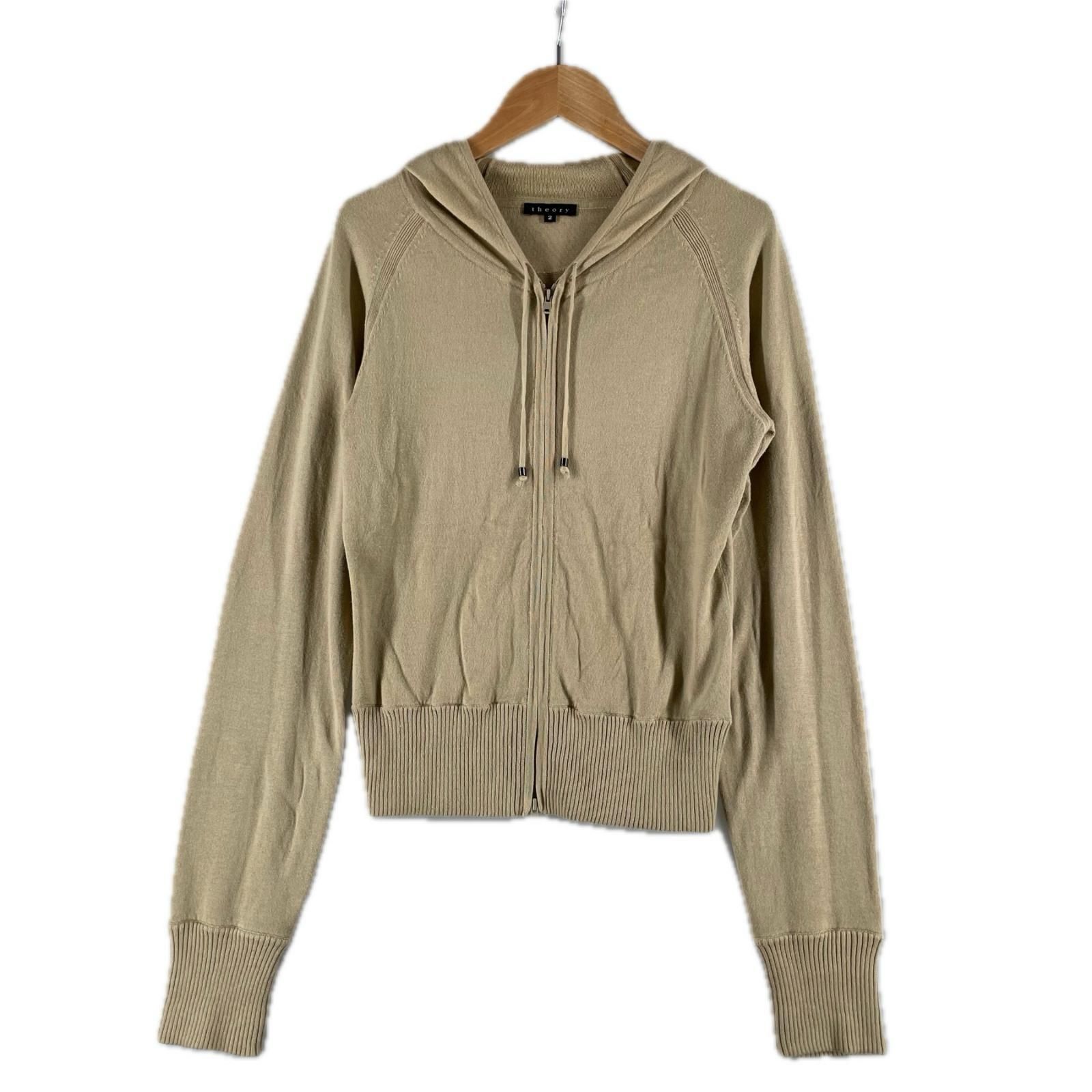 theory セオリー パーカー コットン カーキ【中古】 レディース