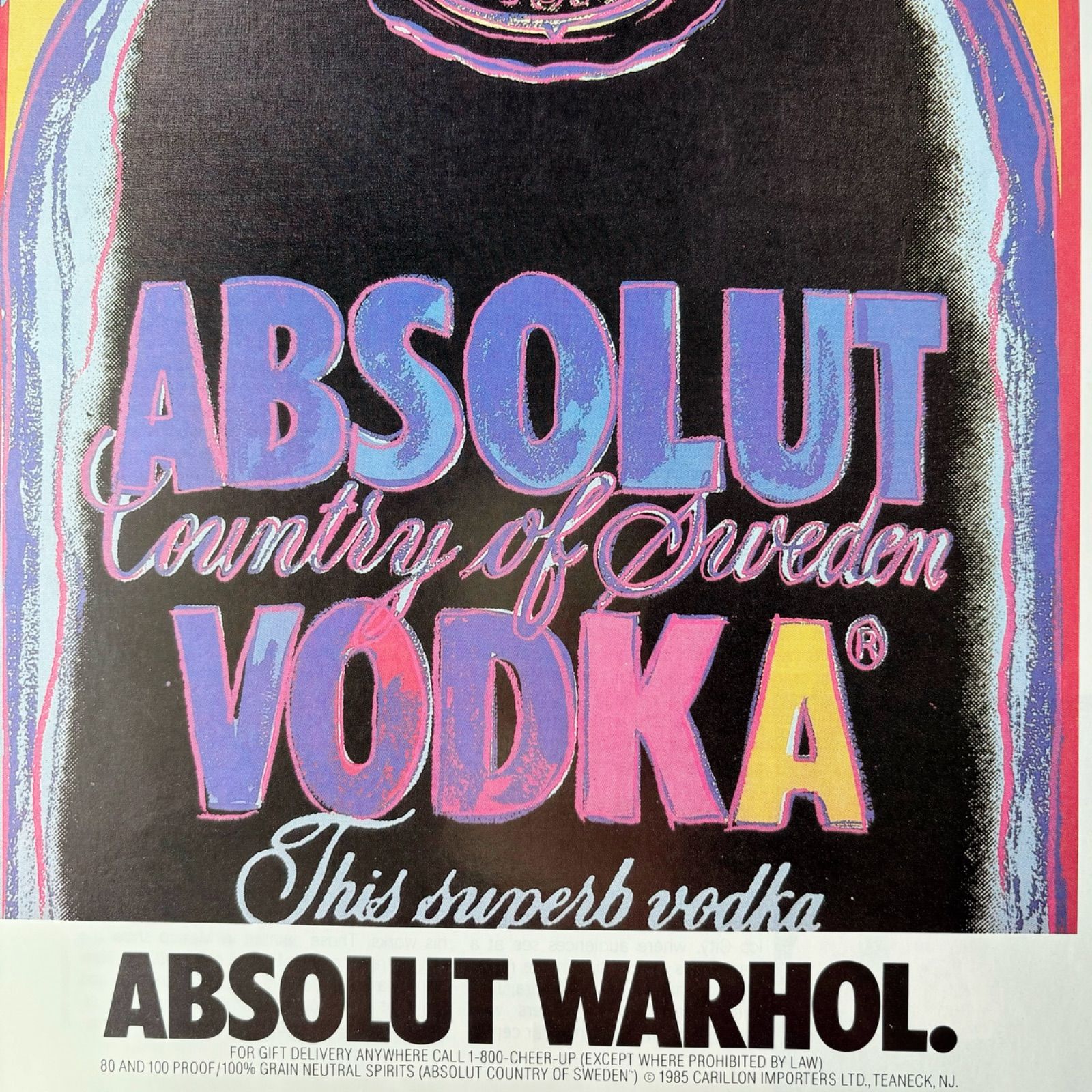 1989 広告＞Absolut Vodka Andy Warhol ウォーホル シャネル