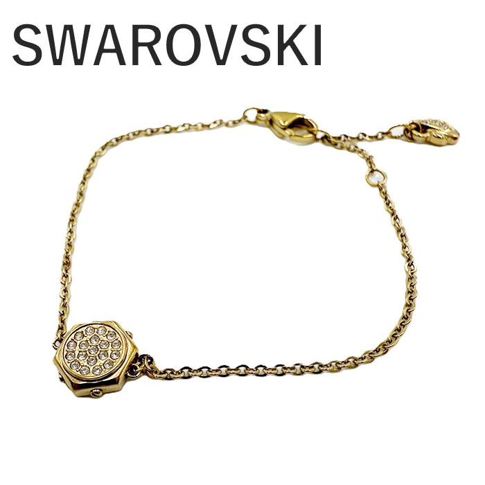 スワロフスキー SWAROVSKI ブレスレット ゴールド チェーン ラウンドクリスタル レディース