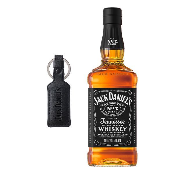 ジャックダニエル ブラックラベル 700ml&レザーキーホルダー - メルカリ