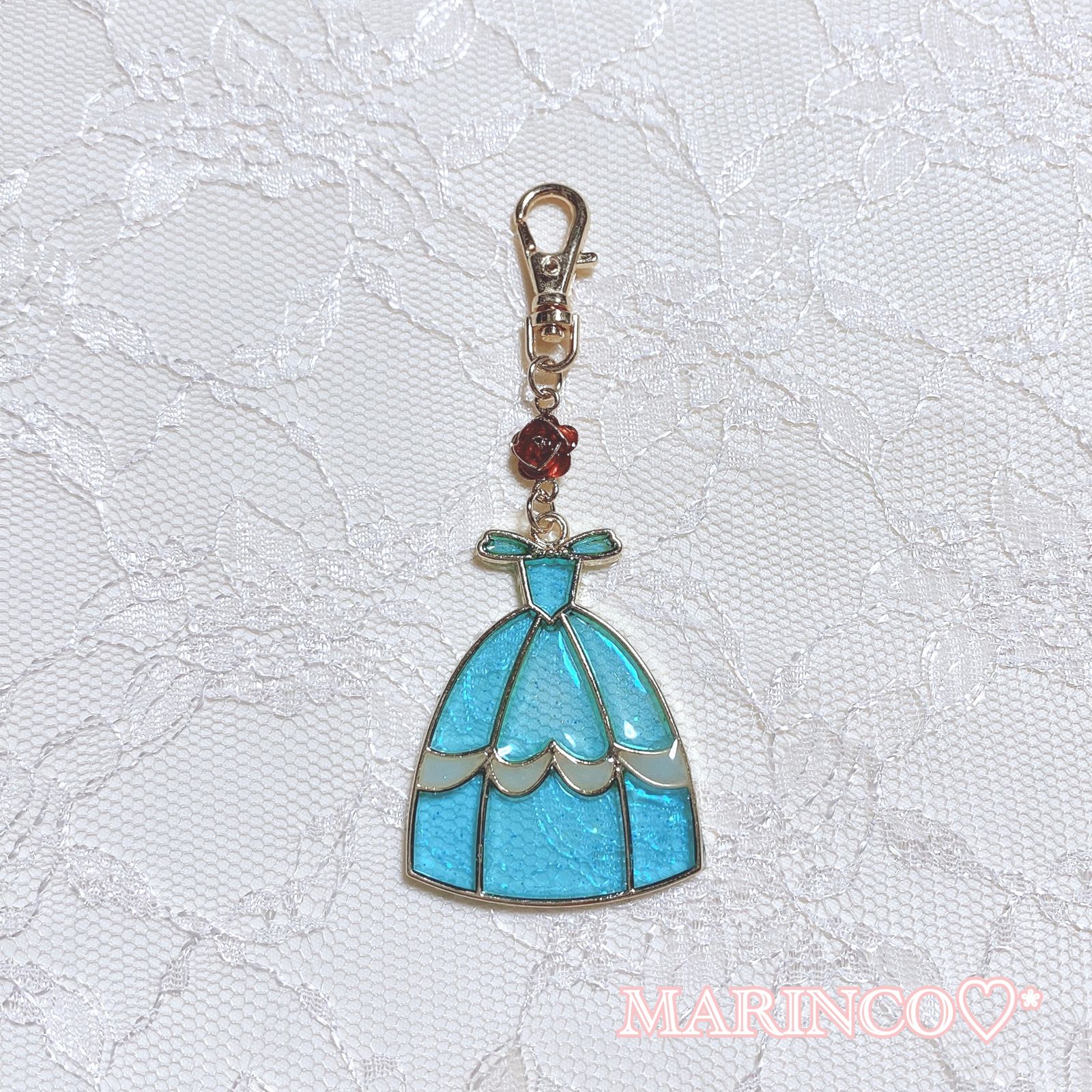 バラ レジン ブルー プリンセスドレスチャーム／ブルー(NO.692B 