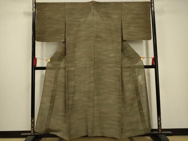 平和屋着物＊夏物 虹色創家 本郷大田子 小紋 絽 霞文 暈し染め 正絹 AABA5614sx