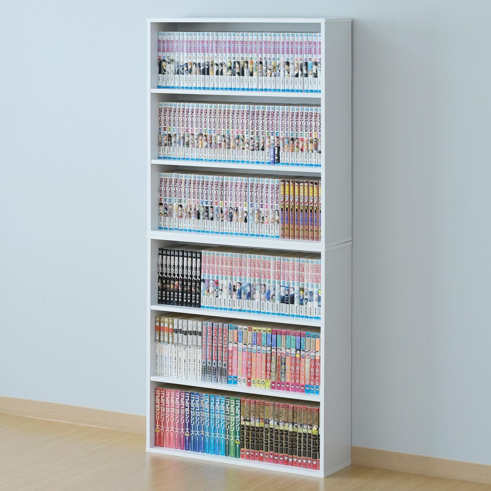 [山善] 本棚 スリム 大容量 6段 幅59×奥行17×高さ134cm ラック 組立品 ホワイト SCMCR-1360(WH)