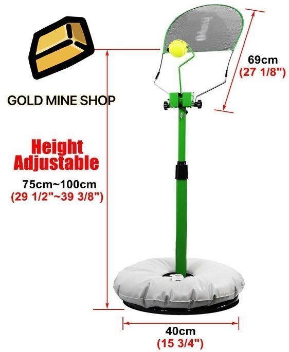 ポータブルテニストップスピントレーナー テニストレーニング器具の高さ調整