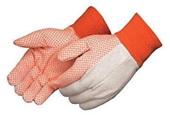 Liberty 9505A Cotton Canvas Men's Glove with Fluorescent Orange PVC Dots (Pack of 12) by Liberty Glove & Safety