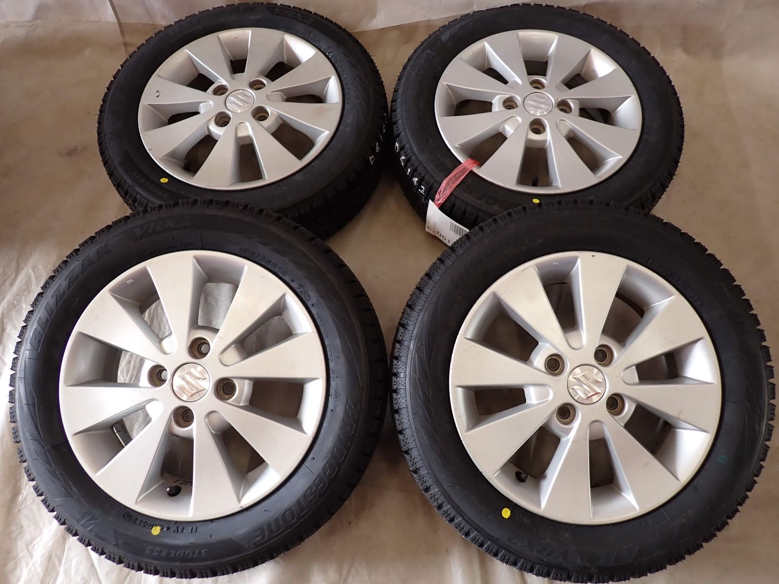 冬 製 4本SET 会社宛 155 65R14×4.5J 75Q ブリヂストン ブリザック VRX2 スズキ 純正 アルミ ワゴンR アルト NO D6142 FFCRYSTALESIA_COM