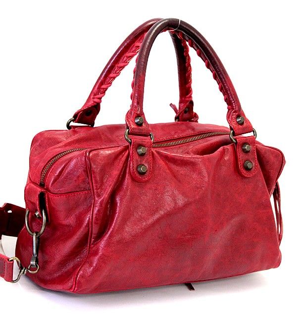 バレンシアガ BALENCIAGA ザ ツィギー 2WAYバッグ レザー 赤 145694