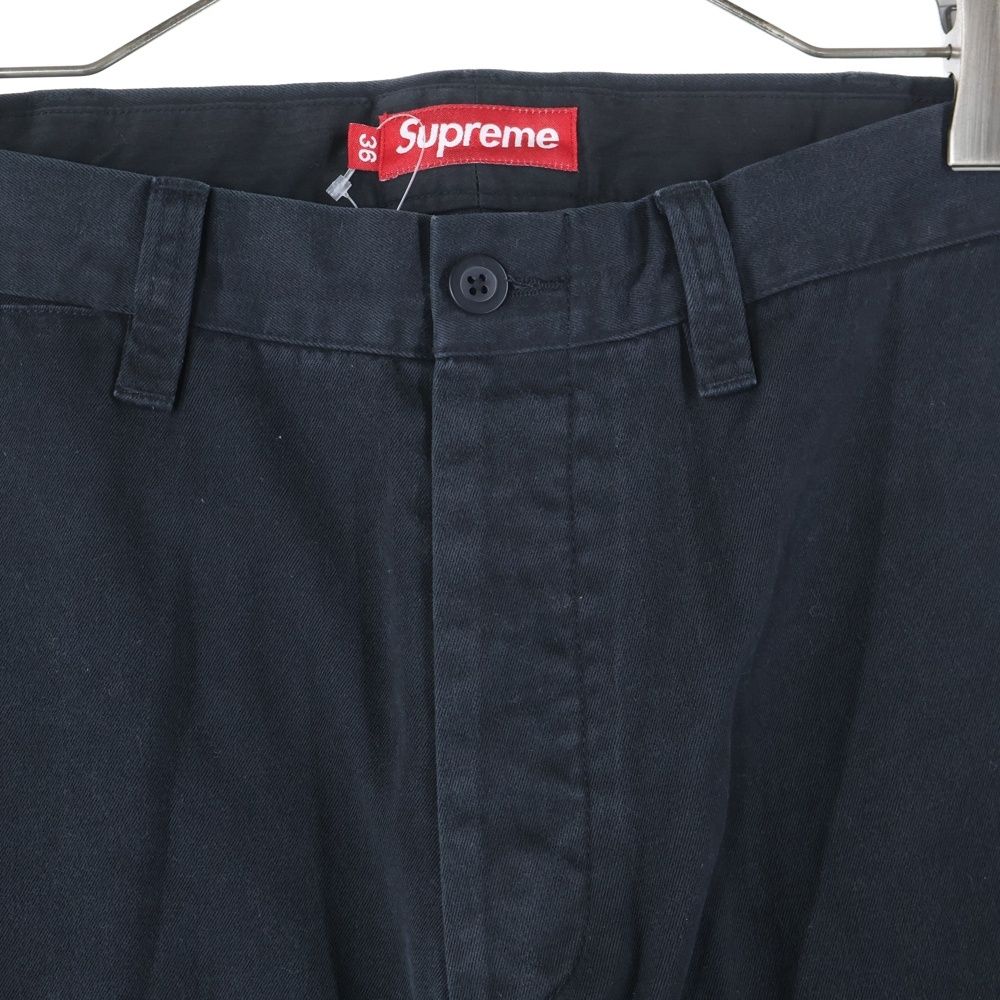 シュプリーム チノ　ブラック　32 美品　ロゴ入り　刺繍 シュプリーム チノ ブラック 32 美品 ロゴ入り 刺繍 - メルカリ