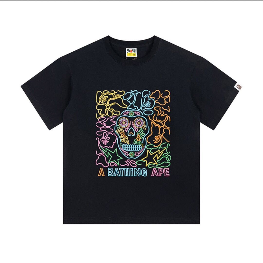 新品未使用 a bathing ape tシャツ 男女兼用 ア ベイシング エイプ トップス カットソー Ｔシャツ ブラック ホワイト - メルカリ