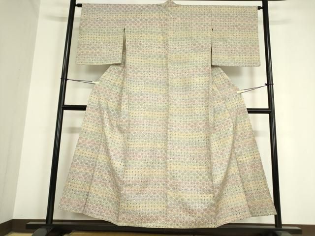 平和屋着物 上質な紬 単衣 蜘蛛絞り 総絞り 正絹 DAAV5793az